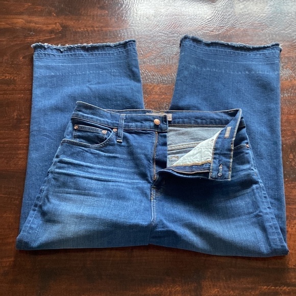 J Crew Point Sur Released Hem Crop Wide Leg Jeans Size 31 - Picture 6 of 16